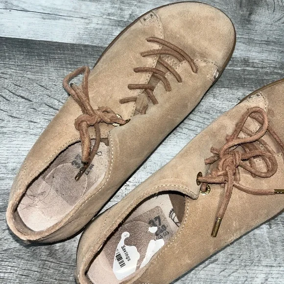Birkenstock Brown Suede Lace-Up Flats - Picture 3 of 4